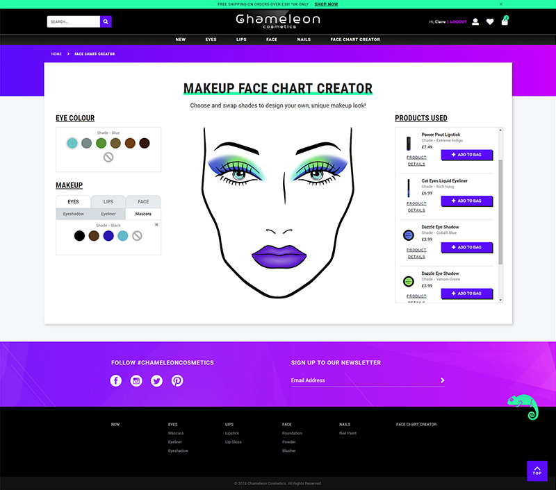 Makeup Face Chart Creator Page